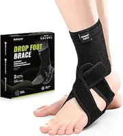Bukihome Adjustable AFO Foot Drop Brace - Foot Support for Walking with Shoes, Socks, or Barefoot - Relieves Foot Drop, Plantar Fasciitis, Stroke & MS Recovery - Unisex（Include Left and Right）