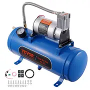 VEVOR 12V Air Compressor with Tank 1.6 Gallon/6 L, Train Horn Air Compressor, 120 psi Working Pressure Onboard Air Compressor System for Train Air Hor