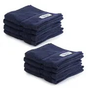 8pc Onkaparinga 30x30cm Cotton Flinders Bathroom Face Washers Set 600GSM Denim