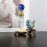 Decorative Bird Figurine Collectible with 4ml Refillable Glass Perfume Bottle