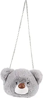 [WRITWAA] Bear Bag Girl Purse Mini Crossbody Bags Sling Bag for Adorable Storage Pouch Sling Bag Shoulder Bag Plush Crossbody Purse Cute Crossbody Purse Light Grey Faux Rabbit