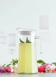 Glass Pitcher with Lid and Handle, Glass Pitcher, 47.25 Oz (1400cc)