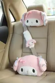 My Melody Cartoon Plush Super Soft Car Headrest Waist Cushion Seat Belt Cover