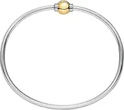 [Lighthouse Creations] The Traditional Sterling Silver & 14K Yellow Gold Clad Single Ball Threaded Bracelet from Cape Cod