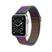 Magnetic Milanese WristBand Band for Apple Watch iWatch Series 5 42mm & 44mm Wrist Band (Rainbow)