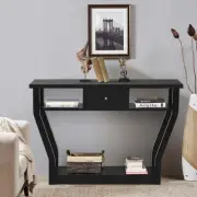 Costway Modern Entryway Table with Storage Drawer for Office-Black