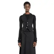 [ANN DEMEULEMEESTER] Monique Micro Waistcoat Black