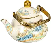 CONGARTENO Retro Vintage Enamel Tea Kettle Decorative Teapot for Stovetop Efficient Heating for Home Office for Brewing Tea Boiling Water Housewarming Present