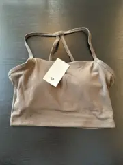 Women’s Best Essential Built-in bra Crop Tank Top Cocoa Small