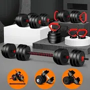BLACK LORD Adjustable Dumbbell Set 7-40KG Exercise Fitness Equipment Barbell Kettlebell Hand Weight Set Rubber Weight Plates Strength Training Workout Essential Home Gym Weightlifting Toning…