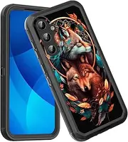 [GFEWYTJYJ] for Galaxy A35 5G Case,Shockproof 3-Layer Full Body Protection Rugged Heavy Duty High Impact Hard Cover Case for Samsung Galaxy A35 5G 6.6 inch 2024,Wolf Dream Catcher