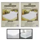 2Pack Twin Size Plastic Mattress Covers Waterproof and Fitted Mite and Dust B