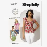 Sweetheart Breeze Blouse Kit, Code 9287: Easy Sewing Pattern for Misses, Sizes 4