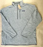 Patagonia Men's XXL Grey 1/4 Zip Lock Neck Sweater Jack Daniels Whiskey Sleeve