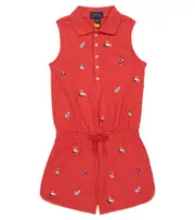 [Polo Ralph Lauren Kids] Polo Ralph Lauren Kids Embroidered cotton playsuit Y 1,5-2 red