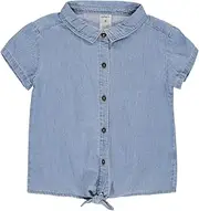 [Carter's] Little Girls' "Chambray Tie" Top - chambray blue, 4