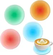 etspolt Drink Coasters Colorful Acrylic Coaster Set 4 Pcs, 3.8 Inch Round Non-Slip Table Coasters Coasters for Coffee Table