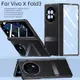 防間諜透明玻璃前屏幕保護膜電鍍 PC 皮革硬鉸鏈翻蓋手機殼 Vivo X Fold3 Fold 3 Pro XFold3