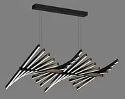 20-BAR Rotatable Modern LED Pendant Light Chandelier (Black) L100cm*W47cm 3 Colors LED Light Fixture for Kitchen Bench Top Kitchen Island Dining Room Living Room Hallway Entryway Office (AT04)