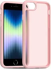 iPhone SE 2022/iPhone SE 2020/iPhone 8/iPhone 7, Shockproof Matte Translucent Hard Back Slim Protective Case - Pink