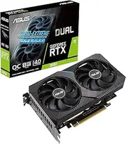 ASUS Dual NVIDIA GeForce RTX 3050 OC Edition Gaming Graphics Card - PCIe 4.0, 8GB GDDR6 Memory, HDMI 2.1, DisplayPort 1.4a, 2-Slot Design, Axial-tech Fan Design, 0dB Technology, Steel Bracket