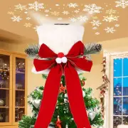 Christmas Tree Topper Hat Bow: Christmas Tree Topper Lighted - White Hat
