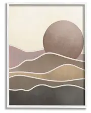 Boho Desert Sun Dunes Modern Framed Giclee Wall Art by Lil' Rue