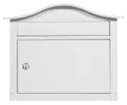 Saratoga Galvanized Steel Locking Wall Mount Mailbox 2550W-10 White Medium Ca...