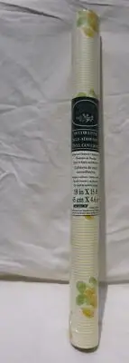 Laura Ashley Shelf Drawer vinyl 18" x 15' yellow rose flowers roll Vintage MIP