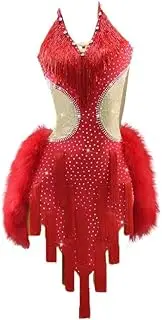 [JRUIA] Professional Latin Dance Competition Dresses for Women Tassel Cha Cha Tango Costume Salsa Ballroom Dancing Outfit