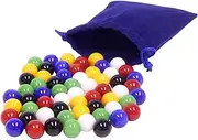 AmishToyBox.com Bag of 60 Glass Marbles for Chinese Checkers, 5/8" (16mm) Diameter