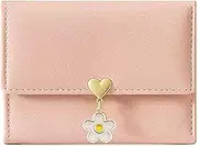 [AACKS] Kids Flower Wallets for Little Girls & Teen Girls with Coin Pocket, Pink, Tri-fold Wallet