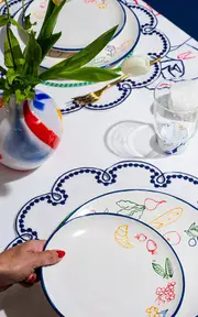 [Misette] Fête Long Embroidered Linen Tablecloth