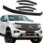 SUERAUTO4X4 Bonnet Protector Weather Shield for VW Amarok 2023 2024 2025 NF Next Gen Accessories, Volkswagen Tinted Black Bonnet Guard Weathershields Wind Deflectors Window Visors Injection