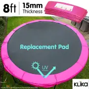 PINK 8ft REPLACEMENT REINFORCED OUTDOOR ROUND TRAMPOLINE SPRING PAD COVER