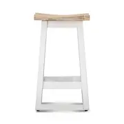 Osaka Scandinavian Solid Wood Kitchen Bar Dining Stool Home Office Furniture - White Wash
