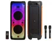 MR DJ FLAME5500LED 2 x 12" Bluetooth PA Party Speakers Liquid Crystal LED TWS FM