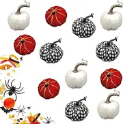 10 Pcs Halloween Pumpkins - Decorative Pumpkin Set - Faux Pumpkins Large Outdoor, Realistic Foam Yellow Pumpkin.Suitable for Fall Harvest, Thanksgiving Party Indoor, and Outdoor Decoration M/b