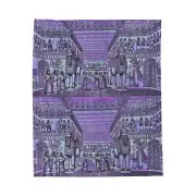 Assyrian Temple Fine Art Plush Blanket | Ancient Design Throw | 50"x60" 60"x80"