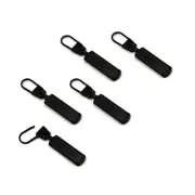 TOPASION Metal Zipper Pull Replacement for Small Holes, Detachable, 5 Pcs Black