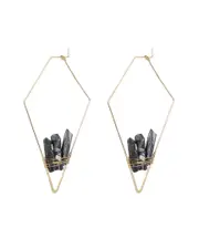 Eye Candy LA Druzy Quartz Drop Earrings