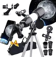 70mm Aperture 400mm AZ Mount Astronomical Telescope for Beginners - Portable Travel Scope with Carry Bag, Upgraded Tripod and Phone Holder for Photography