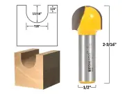 7/8" Diameter Core Box Router Bit - 1/2" Shank - Yonico 19104