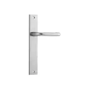 Iver Oslo Lever Door Handle on Rectangular Backplate Brushed Chrome