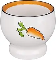 Pestle and Mortar Set White Porcelain Mortar and Pestle Set, Household Ceramic Pill Crusher Set, Spice Herb Grinder, with Wooden Pestle and Carrot Pattern Decoration Mortar and Pestle(Small)