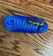 Blue 1/2 Inch 15 FT Double Braid Nylon Boat Dock Line Mooring Rope Marine