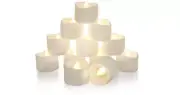 LED Candle Lights Battery Tea Light Timer Candles Realistic Flameless Safe 12 Pc