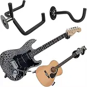 Jashem Wall Mount for Acoustic/Electric/Classical Guitar, Ukulele, Banjo and Mandolin - Horizontal Slat Wall Hanger, Bass Stand Rack Hook