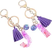 [TOGEVAL] 2pcs Letter Keychain Letters Keychain Resin Initial Letter Keyring Resin Alphabet Keychains Initial Letter Pendant Keyring Initial Keychain Charms Keychain Accessories