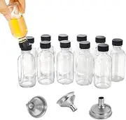 Glass Bottles with Lids,12X Ginger Shot Container Jars | 2 oz/60 ml Portable Boston Sample Bottles for Oils, Potion, Wellness, Whiskey